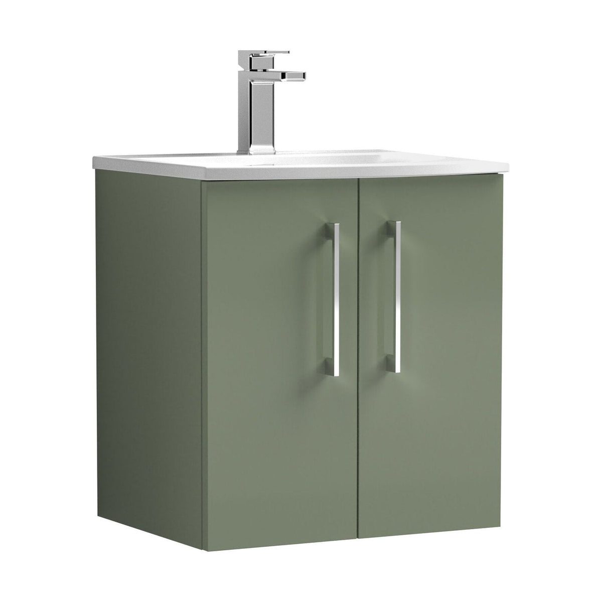 [BFLE821G] Bramshall Contemporary 2 Door Wall Hung Vanity Basin Unit, Choice of Size, Colour and Basin - Cutout