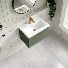 [BFLE822AH017] Bramshall Wall Hung 1 Drawer Vanity Unit with Mid-Edge Ceramic Basin 600mm - Lifestyle 2