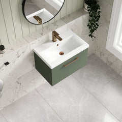 [BFLE822AH1516] Bramshall Wall Hung 1 Drawer Vanity Unit with Mid-Edge Ceramic Basin 600mm - Lifestyle 2