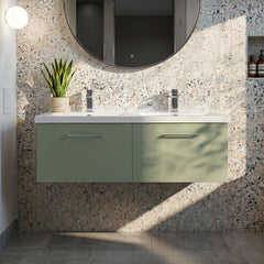 [BFLE822C2] Bramshall Wall Hung 2 Drawer Vanity Basin Unit - 1200mm - Choice of Colour and Basin Type - Silo