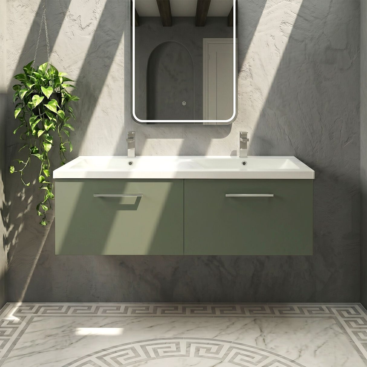 [BFLE822F2] Bramshall Wall Hung 2 Drawer Vanity Basin Unit - 1200mm - Choice of Colour and Basin Type - Silo