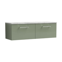 [BFLE822LBG2] Bramshall Wall Hung 2 Drawer Vanity Unit with Bellato Grey Laminate Worktop, 1200mm, Choice of Colour - Cutout