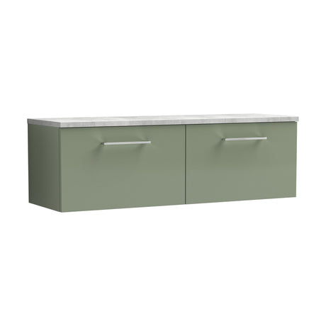 [BFLE822LBG2] Bramshall Wall Hung 2 Drawer Vanity Unit with Bellato Grey Laminate Worktop, 1200mm, Choice of Colour - Cutout