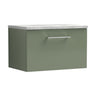 [BFLE822LBG] Bramshall Contemporary 1 Drawer Wall Hung Vanity Unit with Bellato Grey Laminate Worktop, Choice of Size and Colour - Cutout