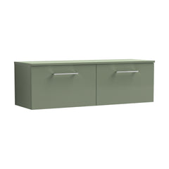 [BFLE822W2] Bramshall 1200mm Wall Hung 2 Drawer Vanity Unit with Worktop, Choice of Colour - Cutout