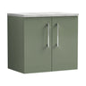 [BFLE823LBG] Bramshall Wall Hung 2 Door Vanity Unit with Bellato Grey Laminate Worktop, 600mm, Choice of Colour - Cutout
