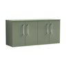 [BFLE823W2] Bramshall Contemporary 4 Door Wall Hung Vanity Unit with Worktop, 1200mm, Choice of Colour - Cutout
