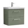 [BFLE824A] Bramshall Wall Hung 2 Drawer Vanity Unit with Mid-Edge Ceramic Basin - Choice of Colour, Handle Finish and Size - Cutout