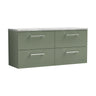 [BFLE824LBG2] Bramshall Wall Hung 4 Drawer Vanity Unit with Bellato Grey Laminate Worktop, 1200mm, Choice of Colour - Cutout