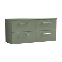 [BFLE824W2] Bramshall Contemporary 4 Drawer Wall Hung Vanity Unit with Worktop, 1200mm, Choice of Colour - Cutout