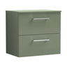 [BFLE824W] Bramshall Contemporary 2 Soft Close Drawer Wall Hung Vanity Unit with Worktop, Choice of Size and Colour - Cutout