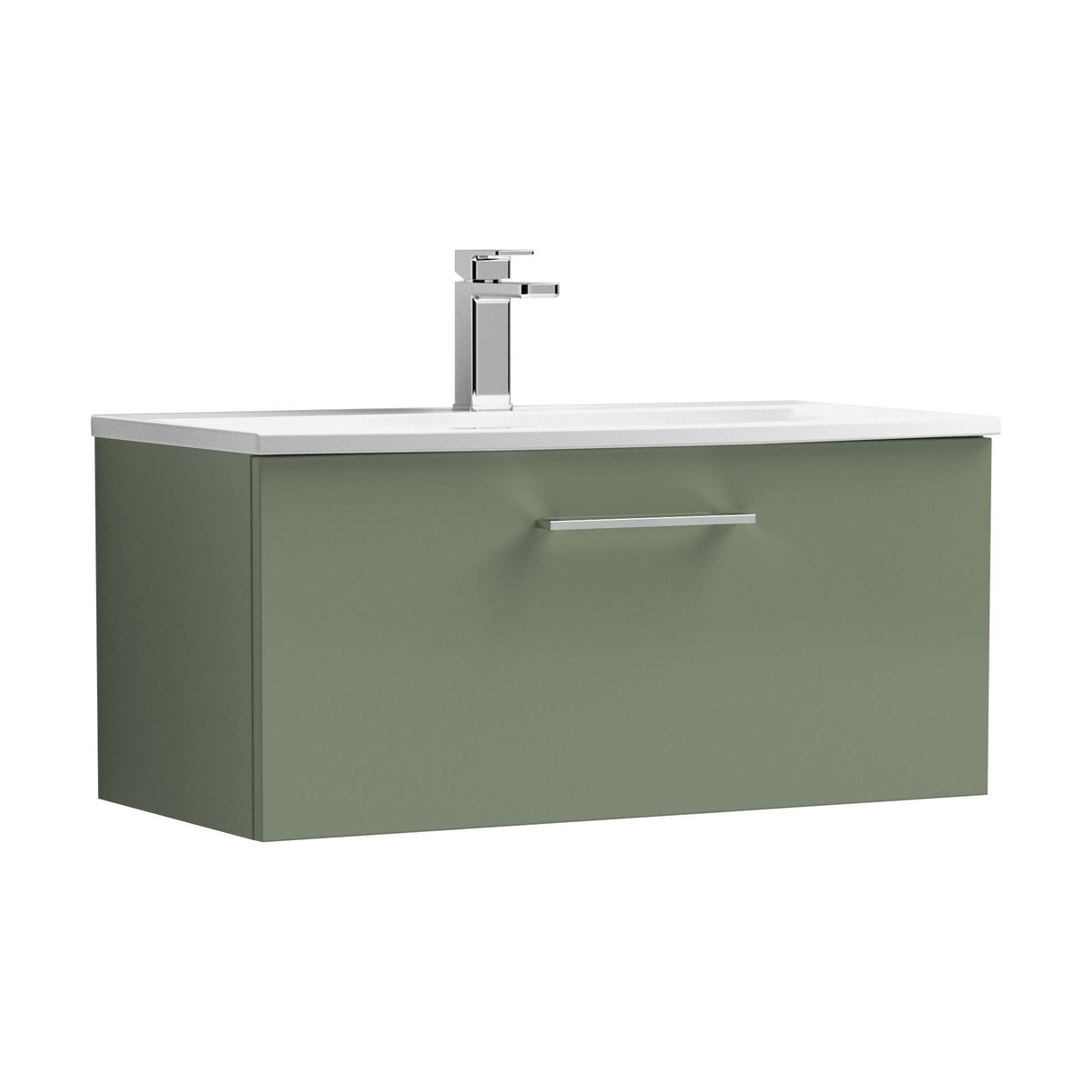[BFLE825G] Bramshall Contemporary 1 Soft Close Drawer Wall Hung Vanity Unit, Choice of Size/Basin Type/Colour - Cutout