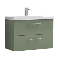 [BFLE826A] Bramshall Wall Hung 2 Drawer Vanity Unit with Mid-Edge Ceramic Basin - Choice of Colour, Handle Finish and Size - Cutout