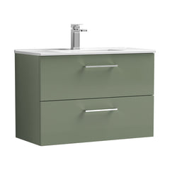 [BFLE826B] Bramshall Contemporary 2 Soft Close Drawer Wall Hung Vanity Unit, Choice of Size/Basin Type/Colour - Cutout