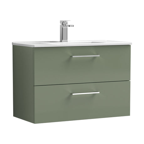 [BFLE826B] Bramshall Contemporary 2 Soft Close Drawer Wall Hung Vanity Unit, Choice of Size/Basin Type/Colour - Cutout
