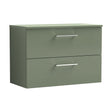 [BFLE826W] Balterley Level Modern Bathroom 2 Soft Close Drawer Wall Hung Vanity Unit with Worktop, Satin Green, 800 mm - Cutout