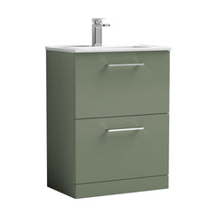 [BFLE833B] Bramshall Contemporary 2 Drawer Floor Standing Vanity Unit, Choice of Size, Colour and Basin - Cutout