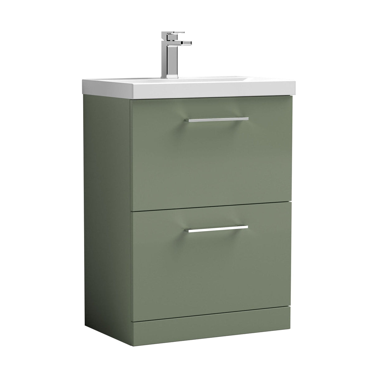 [BFLE833D] Bramshall Contemporary 2 Drawer Floor Standing Vanity Unit, Choice of Size, Colour and Basin - Cutout