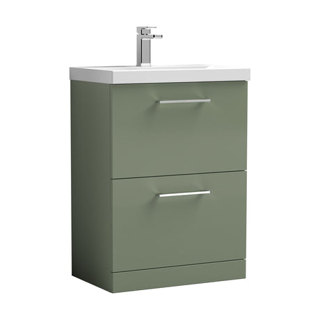 [BFLE833D] Bramshall Contemporary 2 Drawer Floor Standing Vanity Unit, Choice of Size, Colour and Basin - Cutout