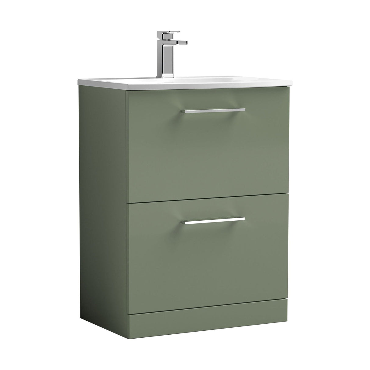 [BFLE833G] Bramshall Contemporary 2 Drawer Floor Standing Vanity Unit, Choice of Size, Colour and Basin - Cutout
