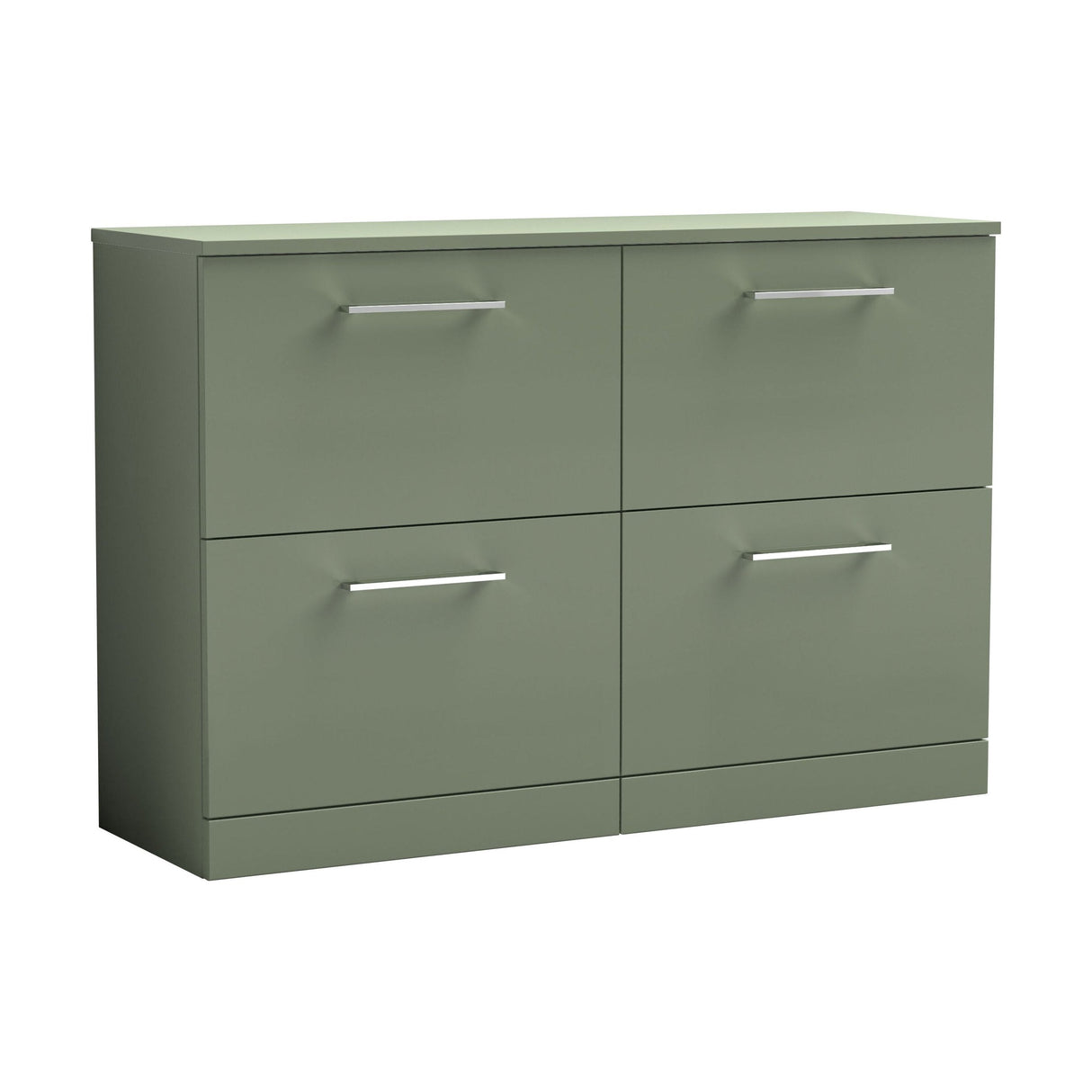 [BFLE833W2] Bramshall Contemporary 4 Drawer Floor Standing Vanity Unit with Worktop, 1200mm, Choice of Colour - Cutout