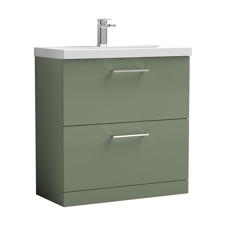 [BFLE835D] Bramshall Contemporary 2 Drawer Floor Standing Vanity Unit, Choice of Size, Colour and Basin - Cutout