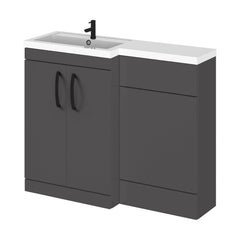 [BFLE911LH018] Bramshall Combination Vanity Unit with Basin & WC, Left Hand, 1100mm x 390mm - Choice of Colour and Handle Finish - Cutout