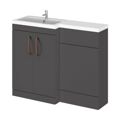 [BFLE911LH019] Bramshall Combination Vanity Unit with Basin & WC, Left Hand, 1100mm x 390mm - Choice of Colour and Handle Finish - Cutout