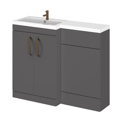 [BFLE911LH1516] Bramshall Combination Vanity Unit with Basin & WC, Left Hand, 1100mm x 390mm - Choice of Colour and Handle Finish - Cutout