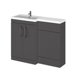 Bathroom Vanity Unit with Basin & WC Unit, Left Hand, 1100mm x 390mm - Choice of Colour