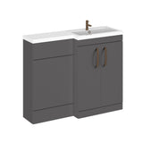 Bathroom Vanity Unit with Basin & WC, Right Hand, 1100mm x 390mm - Choice of Colour