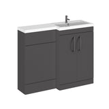 Bathroom Vanity Unit with Basin & WC, Right Hand, 1100mm x 390mm - Choice of Colour