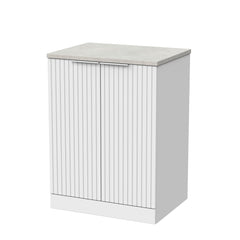 [BFLF103LSWG] Callingwood Contemporary Floor Standing 2 Door Vanity Unit with White Sparkle Laminate Worktop, Choice of Size and Colour - Cutout