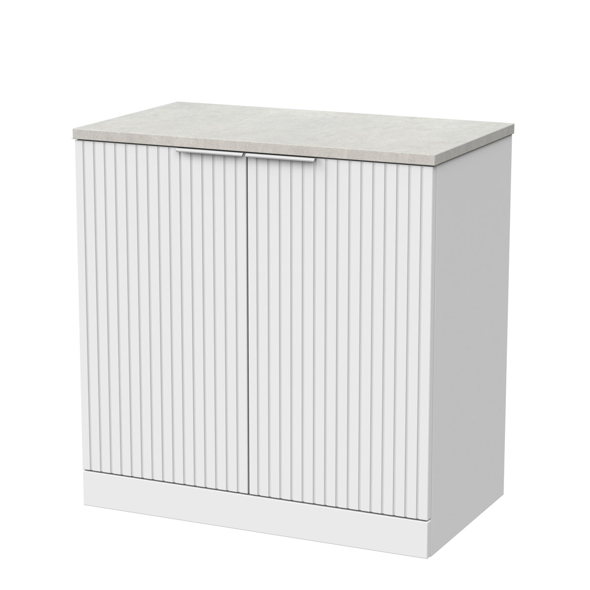 [BFLF105LSWG] Callingwood Contemporary Floor Standing 2 Door Vanity Unit with White Sparkle Laminate Worktop, Choice of Size and Colour - Cutout