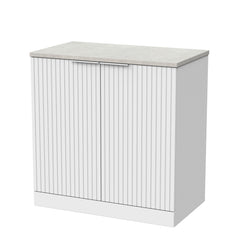 [BFLF105LSWG] Callingwood Contemporary Floor Standing 2 Door Vanity Unit with White Sparkle Laminate Worktop, Choice of Size and Colour - Cutout