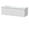 [BFLF122CMT2] Callingwood Contemporary Wall Hung 2 Drawer 1200mm Vanity Unit with Carrera Marble Worktop, Choice of Colour - Cutout