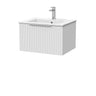 [BFLF122C] Callingwood Contemporary Wall Hung 1 Drawer Vanity Unit with Minimalist Ceramic Basin, Choice of Size and Colour - Cutout