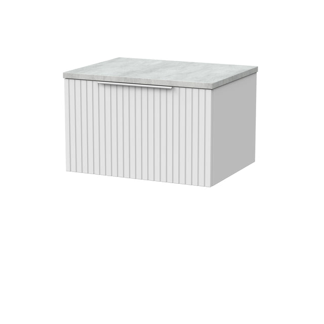 [BFLF122LBG] Callingwood Contemporary Wall Hung 1 Drawer Vanity Unit with Bellato Grey Laminate Worktop, Choice of Size and Colour - Cutout