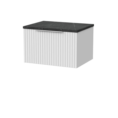 [BFLF122LBP] Callingwood Contemporary Wall Hung 1 Drawer Vanity Unit with Black Pietra Marble Laminate Worktop, Choice of Size and Colour - Cutout
