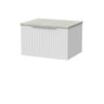 [BFLF122LMP] Callingwood Contemporary Wall Hung 1 Drawer Vanity Unit with Marble Plaster Laminate Worktop, Choice of Size and Colour - Cutout