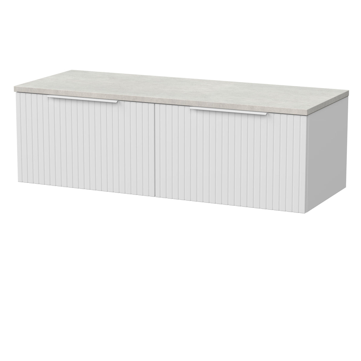 [BFLF122LSWG2] Callingwood Contemporary Wall Hung 2 Drawer 1200mm Vanity Unit with White Sparkle Laminate Worktop, Choice of Colour - Cutout