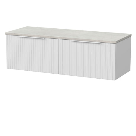 [BFLF122LSWG2] Callingwood Contemporary Wall Hung 2 Drawer 1200mm Vanity Unit with White Sparkle Laminate Worktop, Choice of Colour - Cutout