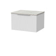 [BFLF122LSWG] Callingwood Contemporary Wall Hung 1 Drawer Vanity Unit with White Sparkle Laminate Worktop, Choice of Size and Colour - Cutout