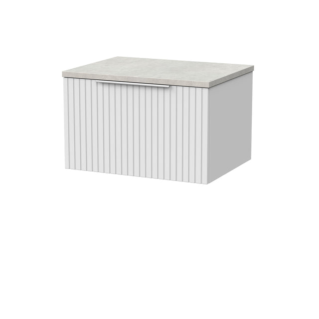 [BFLF122LSWG] Callingwood Contemporary Wall Hung 1 Drawer Vanity Unit with White Sparkle Laminate Worktop, Choice of Size and Colour - Cutout