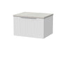 [BFLF122LSWG] Callingwood Contemporary Wall Hung 1 Drawer Vanity Unit with White Sparkle Laminate Worktop, Choice of Size and Colour - Cutout