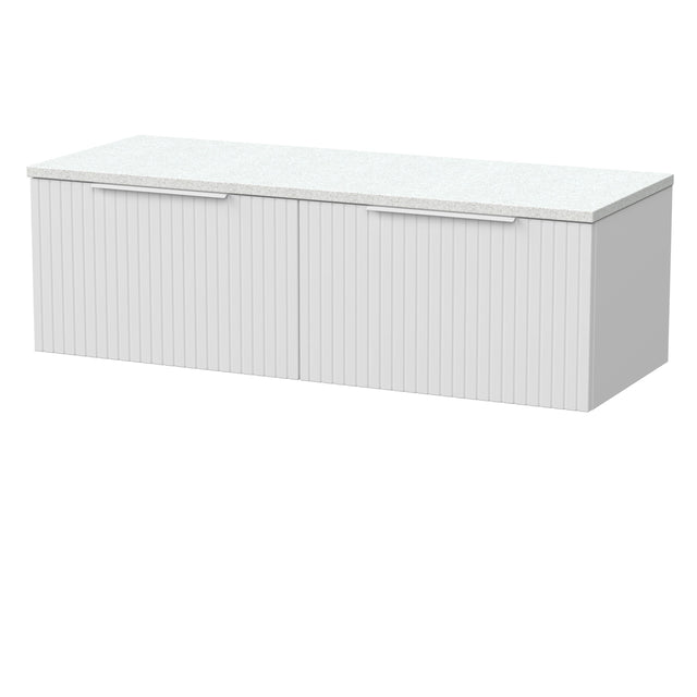[BFLF122LWN2] Callingwood Contemporary Wall Hung 2 Drawer 1200mm Vanity Unit with White Nebula Laminate Worktop, Choice of Colour - Cutout