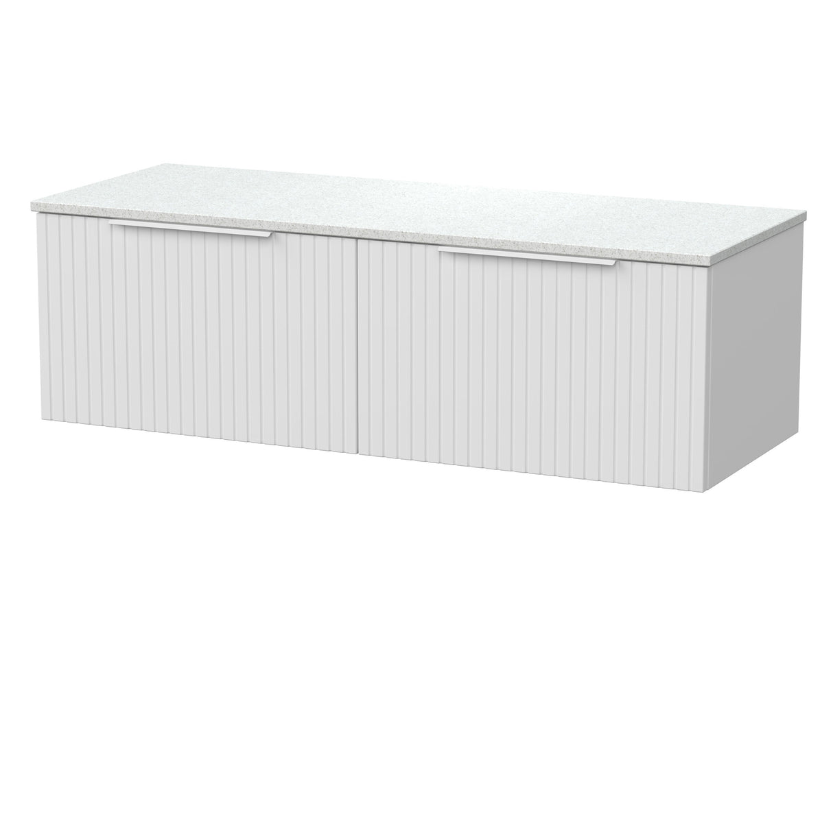 [BFLF122WMT2] Callingwood Contemporary Wall Hung 2 Drawer 1200mm Vanity Unit with White Marble Worktop, Choice of Colour - Cutout