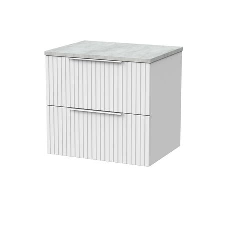 [BFLF124LBG] Callingwood Contemporary Wall Hung 2 Drawer Vanity Unit with Bellato Grey Laminate Worktop, Choice of Size and Colour - Cutout