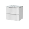 [BFLF124LCM] Callingwood Contemporary Wall Hung 2 Drawer Vanity Unit with Carrera Marble Laminate Worktop, Choice of Size and Colour - Cutout