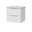 [BFLF124LSWG] Callingwood Contemporary Wall Hung 2 Drawer Vanity Unit with White Sparkle Laminate Worktop, Choice of Size and Colour - Cutout